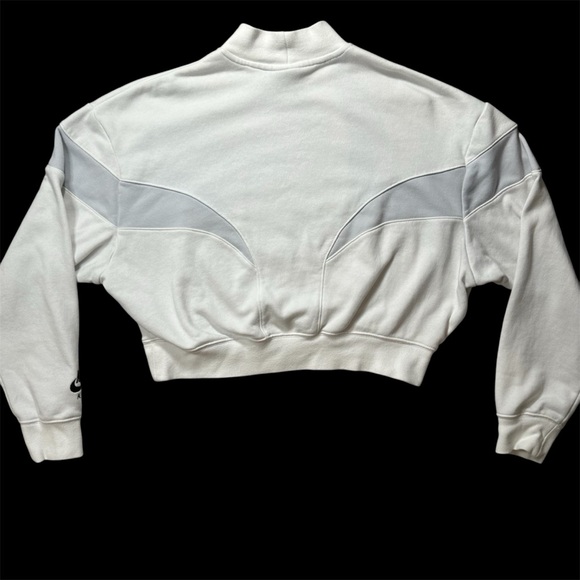 Nike Women's Air Mock Cropped Fleece Crew White/ gray - Size XS - Picture 5 of 12